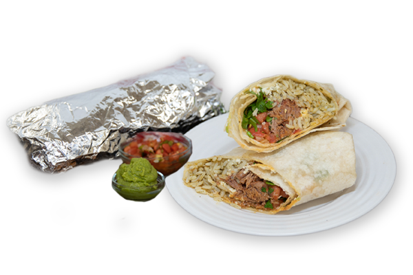 Image of Trig's Taqueria burrito selection.