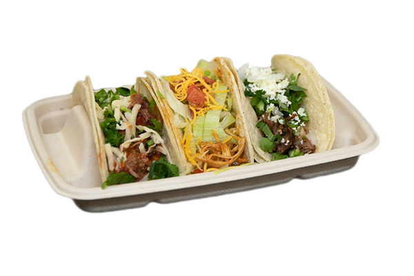 Image of Trig's Taqueria 3 soft shell tacos.