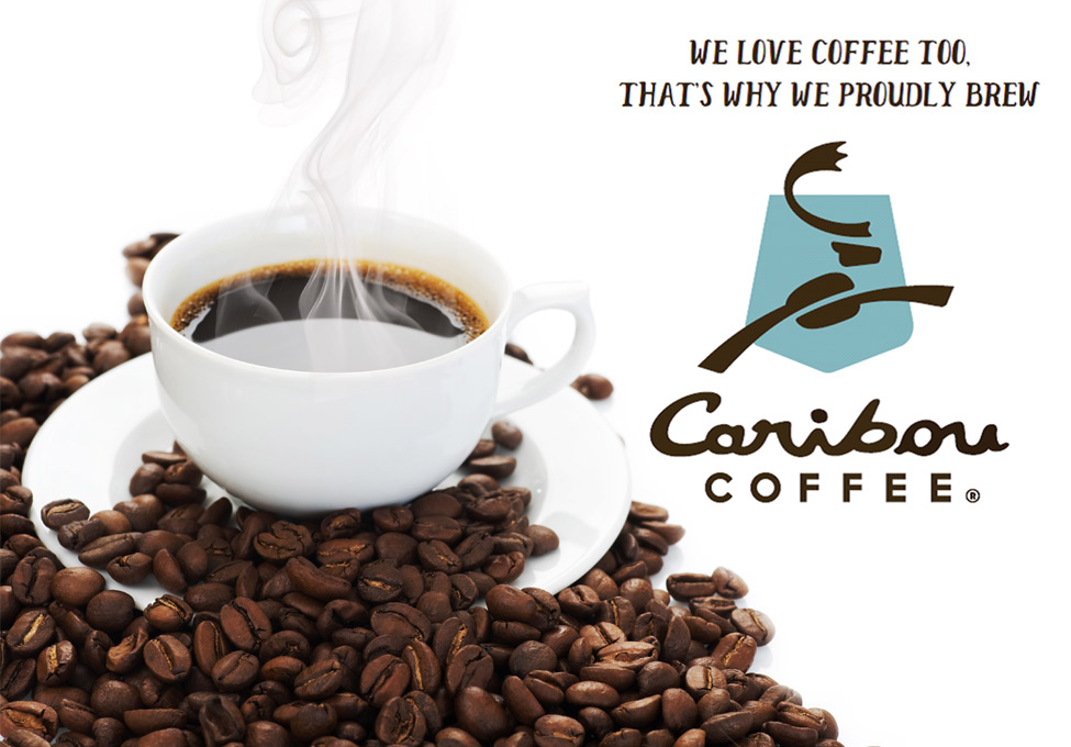 At Trig's, we proudly brew Caribou Coffee.