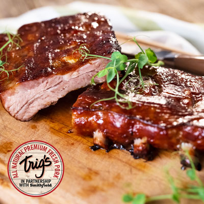 Trig's All Natural Bone-In Pork Country Style Ribs, Family Pack $2.89/lb