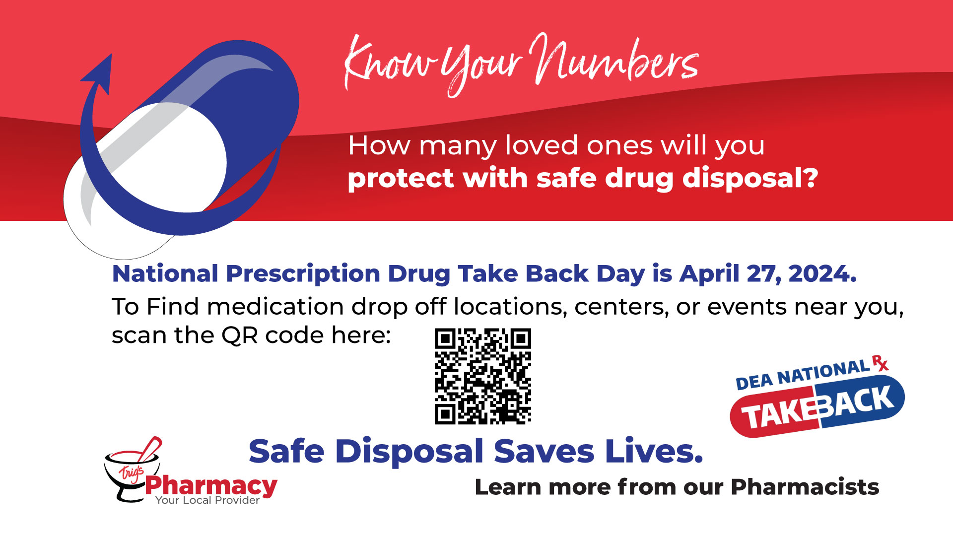 Download your April Know Your Numbers Prescription Drug Take Back Guide.