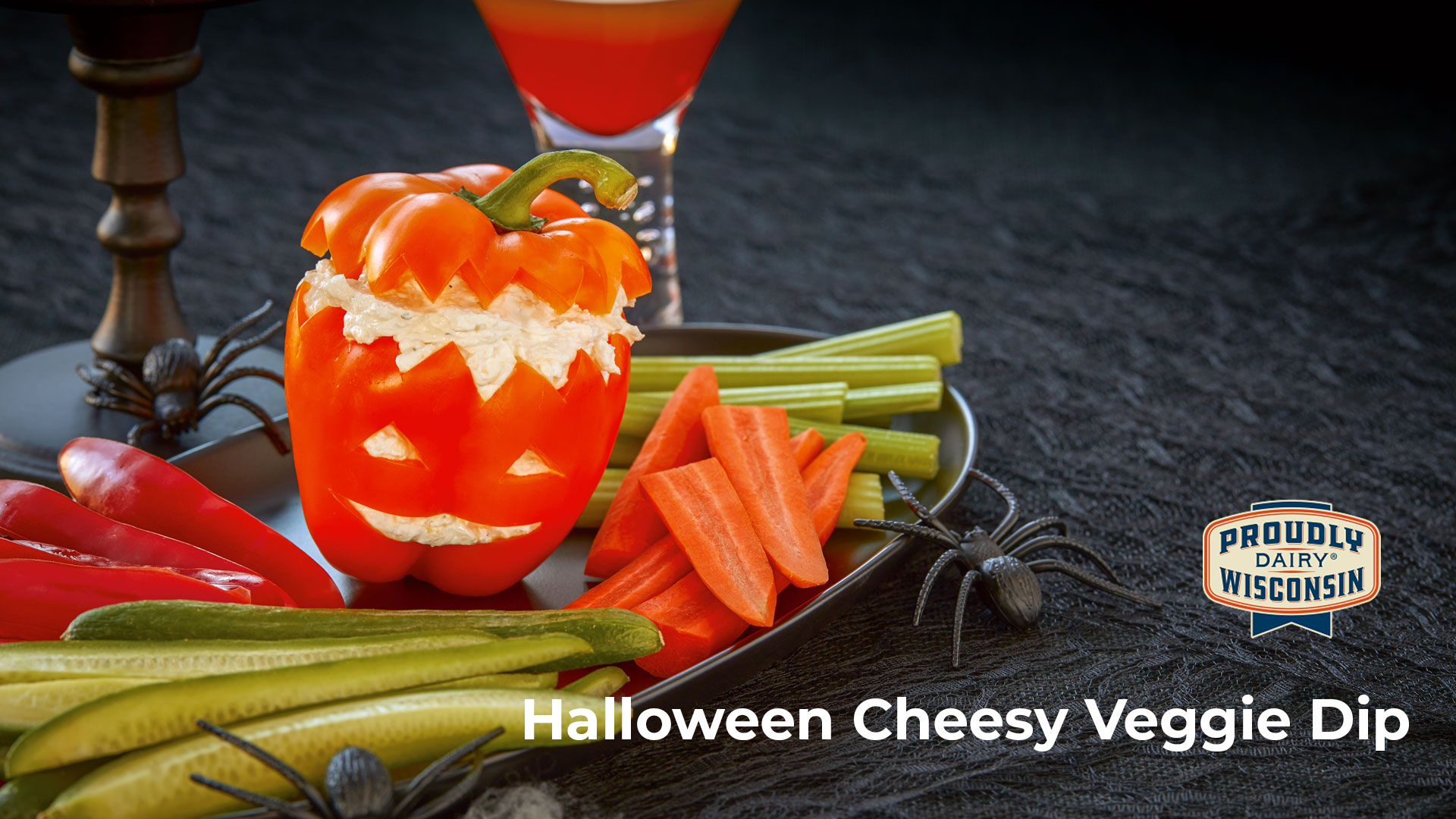 Click to download the Halloween Cheesy Veggie Dip recipe