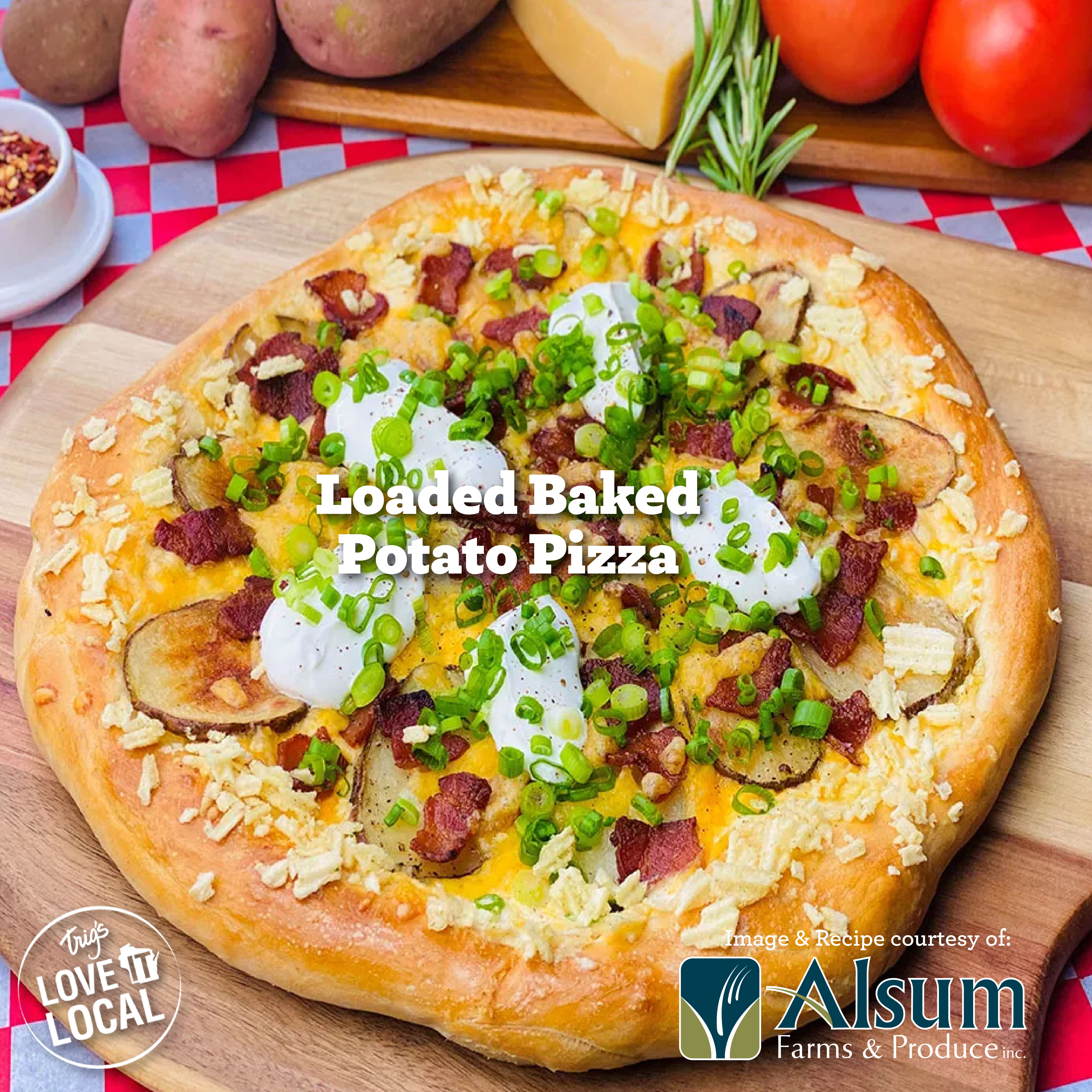 Download the recipe for Loaded Baked Potato Pizza